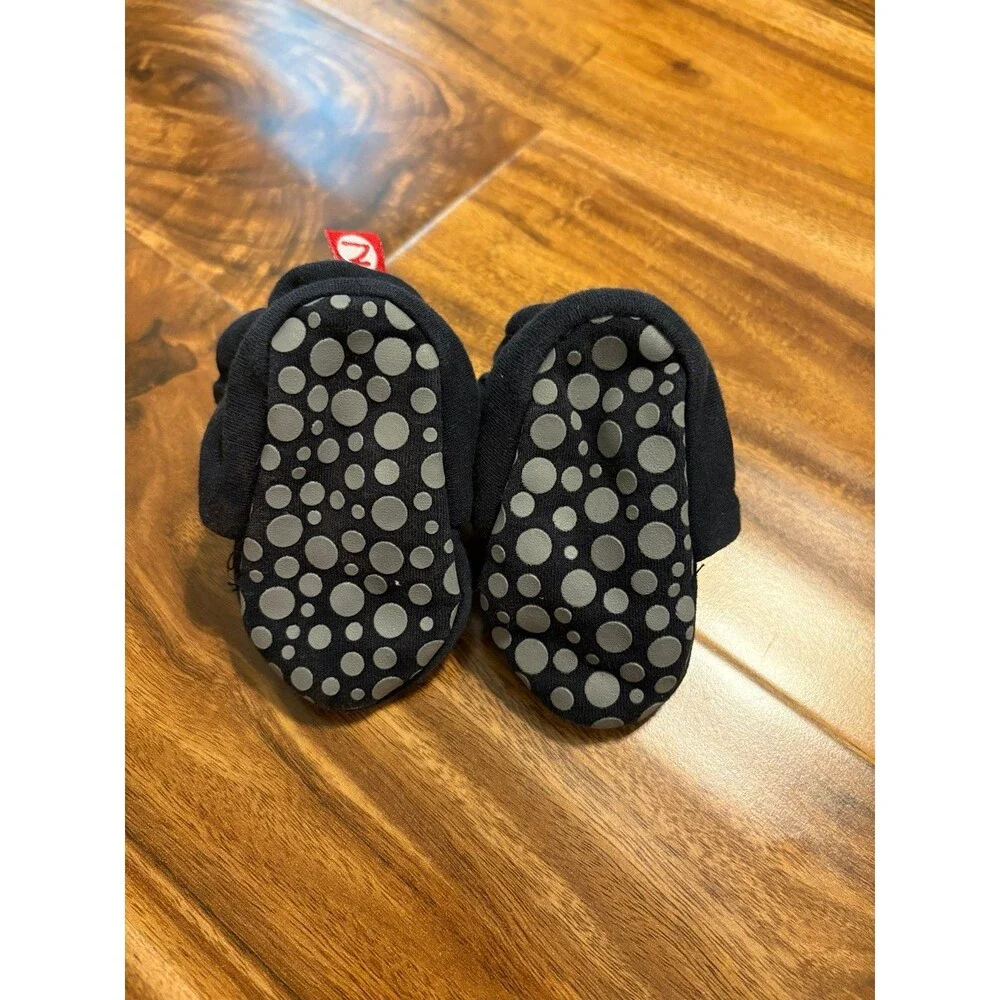 Zutano Cotton Gripper Booties, Black, Size 6M